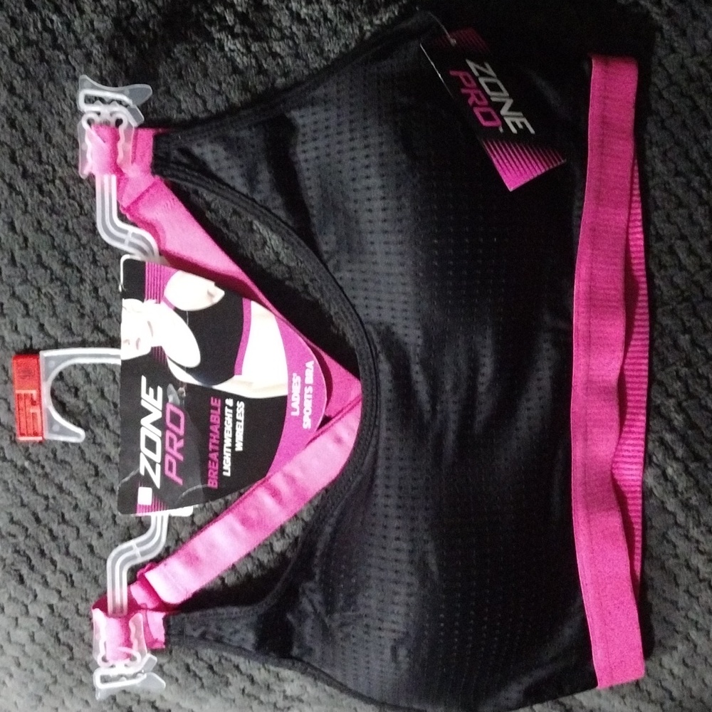 "Zone Pro" Pink & Blk Sports Bra